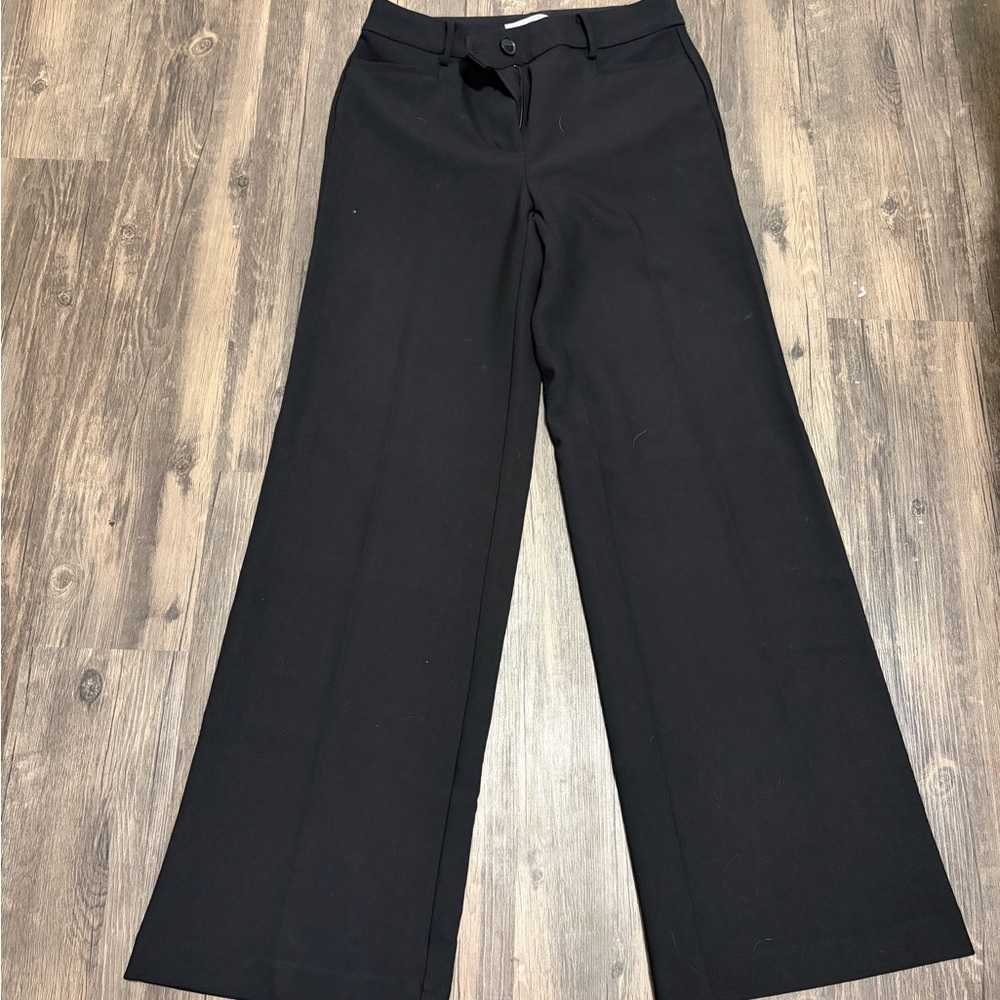 LOFT Black Wide-Leg High-Rise Pants